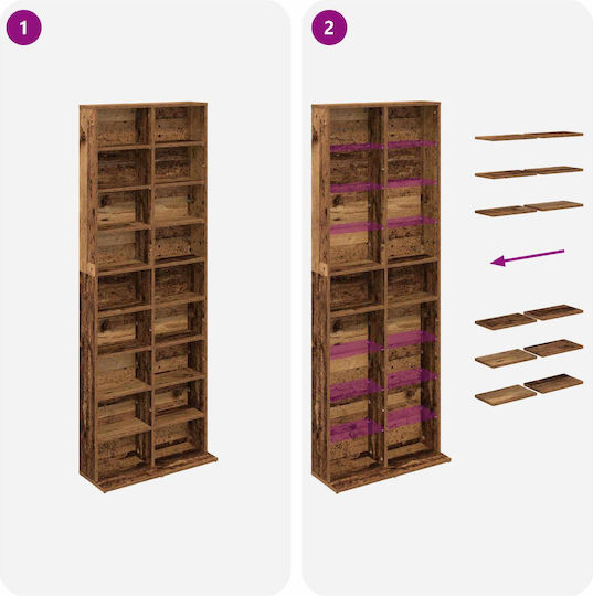 vidaXL Floor CD Case 65x23.5x175cm