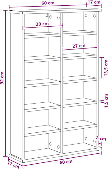 vidaXL С Подови Кутии за CD 60x17x92cm
