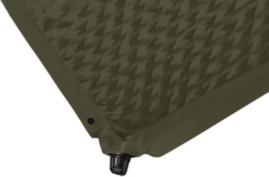 Saltea Camping Auto-umflabilă Dublă 186x130cm Grosime 3cm Kaki