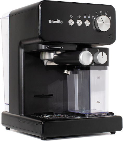 Breville Prima Latte One-touch Αυτόματη Μηχανή Espresso Πίεσης 15bar για Cappuccino Black VCF183X