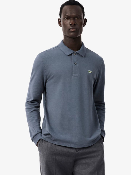 Lacoste Поло Мъжка Тениска С Дълъг Ръкав Сива