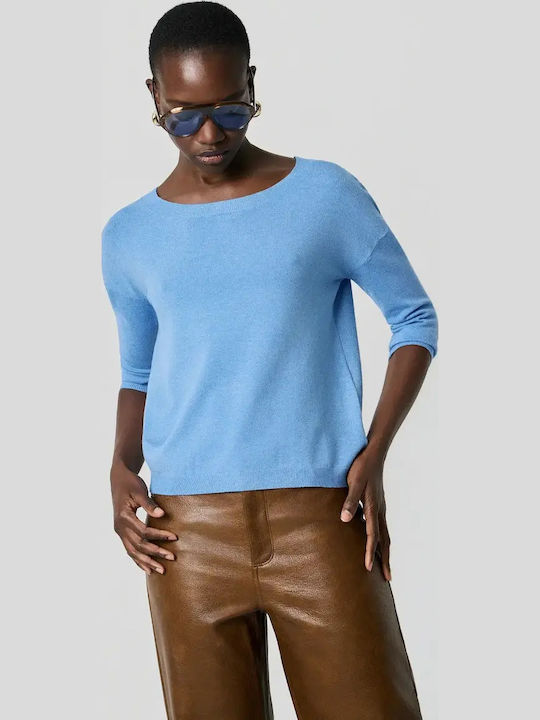 Women's Sweater with 3/4 Sleeve Blue Heaven