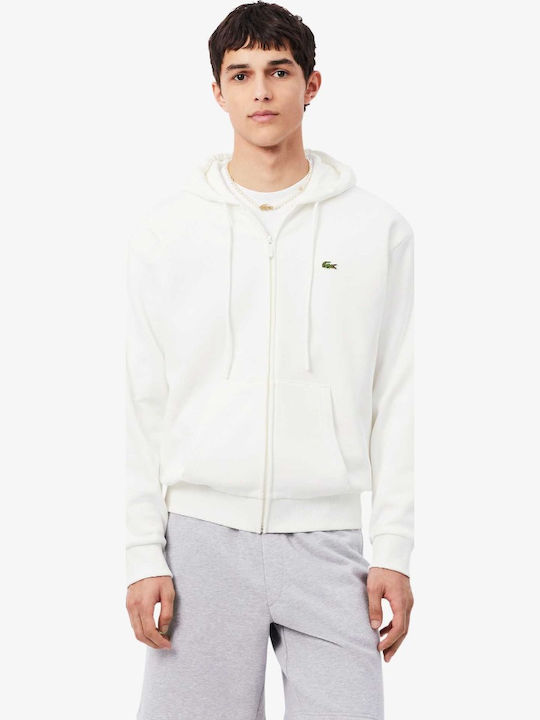 Lacoste Яке с Качулка Бял