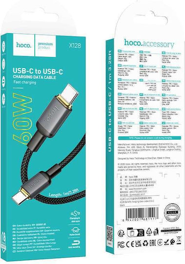Hoco USB Typ-C Kabel Männlich - USB-C 60W Schwarz 1m