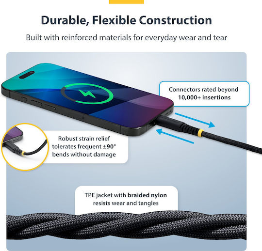 StarTech USB 2.0 Kabel USB-C männlich - USB-C 60W Power Delivery Schwarz USB2CC3MNCBR
