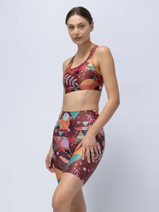 Women's Athletic Sports Bra Chocolate Rooted with Light Padding