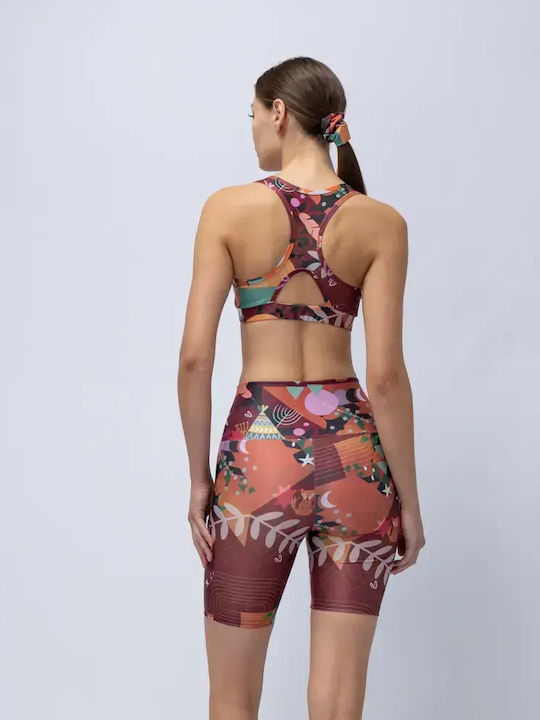 Women's Athletic Sports Bra Chocolate Rooted with Light Padding