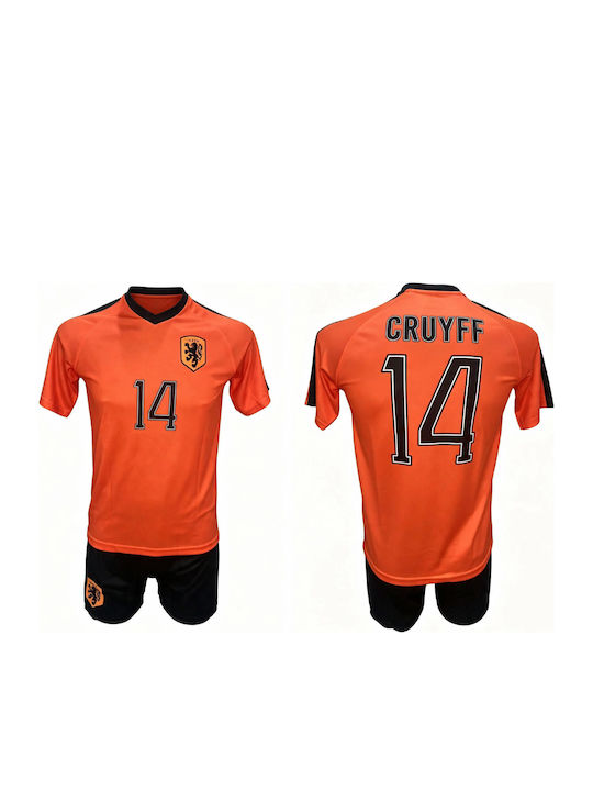 Детски Комплект Футбол Национален Отбор на Нидерландия Cruyff Оранжево Черно 170826-09