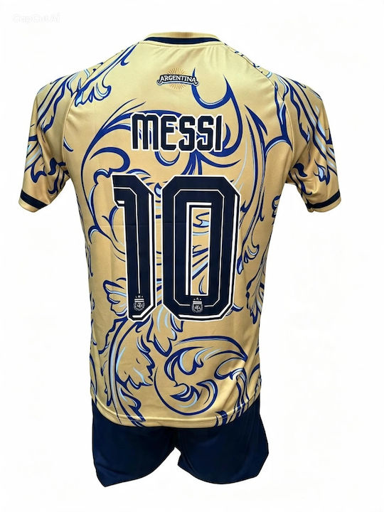 Παιδικό Σετ Ποδοσφαίρου Messi Argentina Χρυσο΄-γαλάζιο-μπλε 180826-04