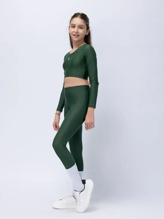 Kids Long Green Leggings