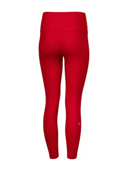 Training Women's Set with Full-Length Leggings High Waist Sporting Red