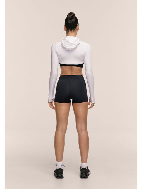 Training Damen Kurzes Leggings mit Formendefinition Schwarz