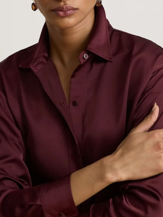 Long Sleeve Women's Shirt Bordeaux