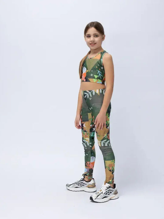 Kinderoberteile Crop Top Ärmellos Grün