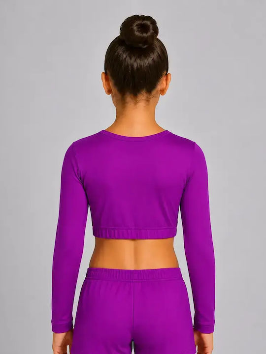 Kinderoberteile Crop Top Langärmelig Lila