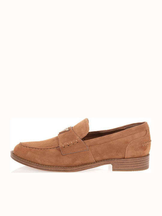 Leather Women's Loafers in Brown Colour