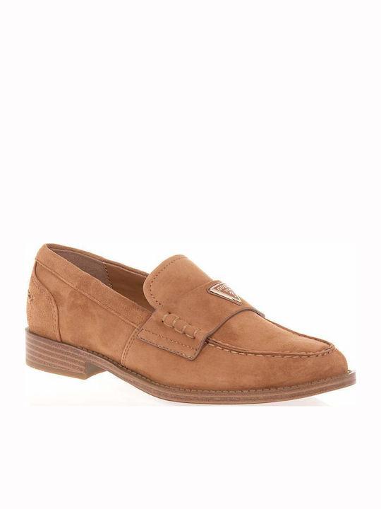 Leather Women's Loafers in Brown Colour