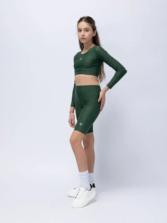 Kids Short Green Leggings
