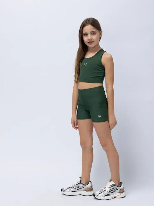 Kids Short Green Leggings