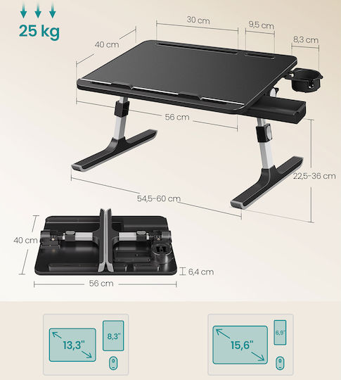Songmics Τραπεζάκι για Laptop έως 17.3" LLD113BC01