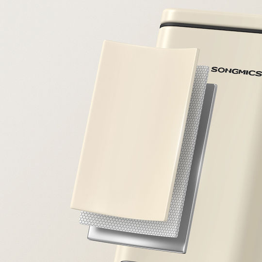 Songmics Inox Καλαθάκι Μπάνιου Soft Close 5lt Μπεζ