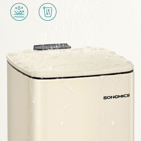 Songmics Μεταλλικό Καλαθάκι Μπάνιου Soft Close 6lt Μπεζ