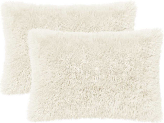 vidaXL Sofa-Kissen Heerlen Fleece Weiß 50x70cm