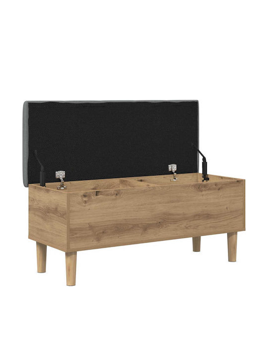 Bancă De Exterior Din Lemn Cu Spațiu De Depozitare Și Perne 102x42x46cm