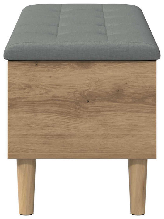 Bancă De Exterior Din Lemn Cu Spațiu De Depozitare Și Perne 102x42x46cm