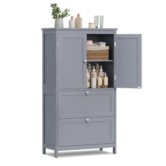 Vasagle Dulap de baie 60x30x110cm Gri