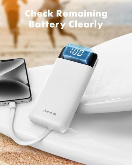Charmast W1148 Power Bank 10000mAh with 2 USB-A Output Ports White