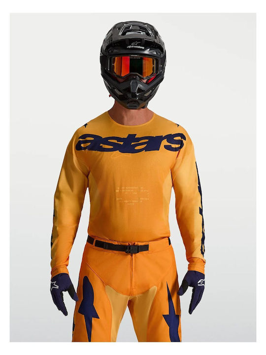 Motocross Jersey Alpinestars Racer Amber Org Gld Blue