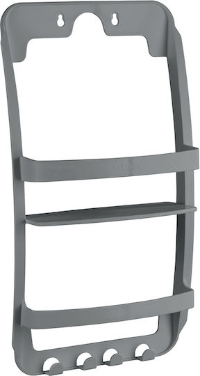 Wenko Wandmontiertes Badezimmerregal Kunststoff 26x54.5x11.5cm Grau