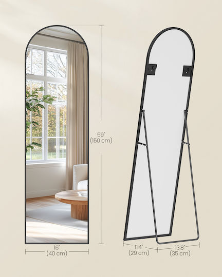 Songmics Καθρέπτης με Μαύρο Πλαίσιο 150x40cm