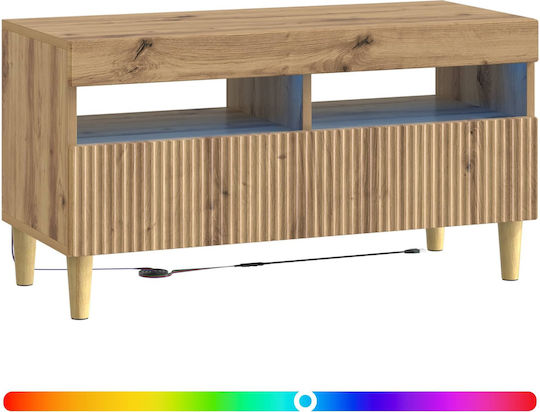 TV-Ständer mit LED-Beleuchtung Eiche M81xT35xH43cm
