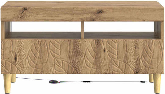 TV-Ständer mit LED-Beleuchtung Eiche M81xT35xH43cm