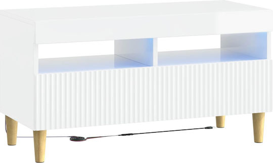 Έπιπλο Τηλεόρασης με Φωτισμό LED Λευκό Μ81xΠ35xΥ43cm