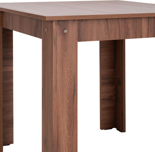 Kelvin Square Kitchen Table Wooden Walnut 80x80x77 cm