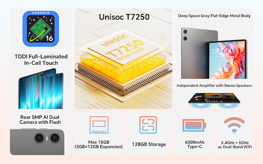 Teclast P30T 10.1" Tablet (3GB/128GB/Πληκτρολόγιο/Γραφίδα/Θήκη) Γκρι