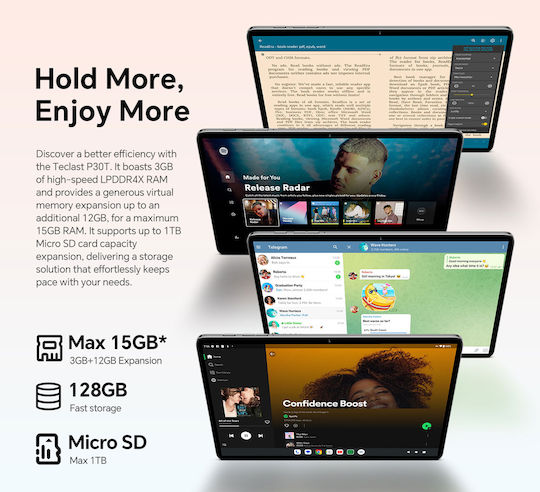Teclast P30T 10.1" Tablet (3GB/128GB/Πληκτρολόγιο/Γραφίδα/Θήκη) Γκρι