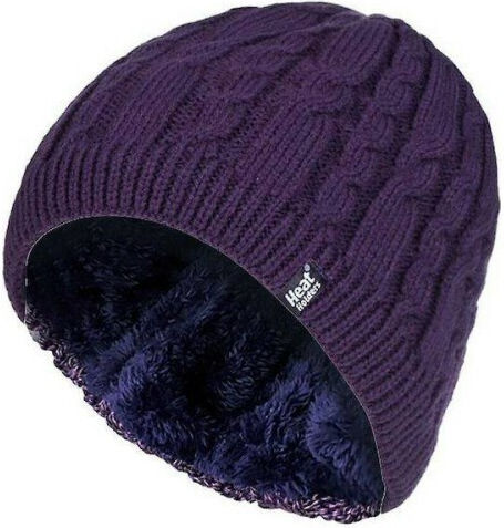 Beanie Unisex Σκούφος Πλεκτός σε Μωβ χρώμα