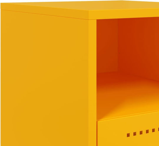 Wooden Bedside Table Yellow 36x39x60.5cm