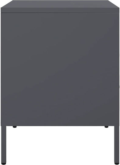 Metal Bedside Table Grey 36x39x50.5cm