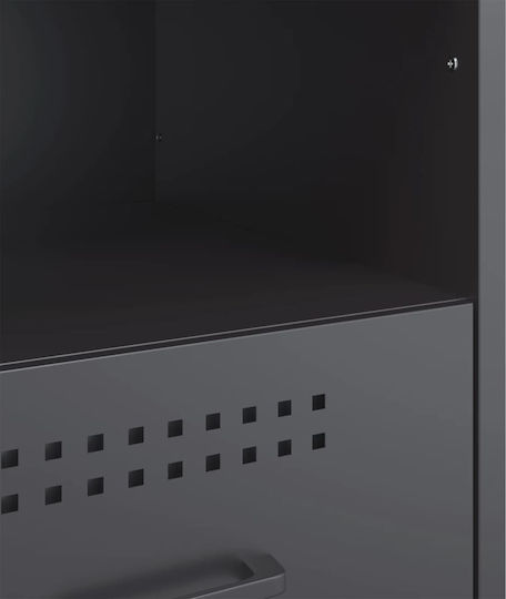 Metal Bedside Table Grey 36x39x50.5cm