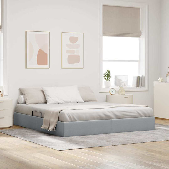 King Size Mattress Base with Storage Space for Mattress 193x203cm Light Grey King Size Mattress Base with Storage Space for Mattress 193x203cm Light Grey