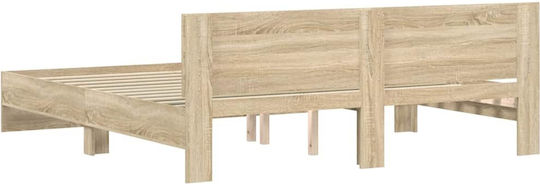 Wandbettrahmen King Size Holzsophia mit Lattenrost für Matratze 193x203cm