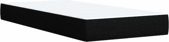 Wandbett Einzel mit Stoff Schwarz mit Lattenrost & Matratze 90x190cm