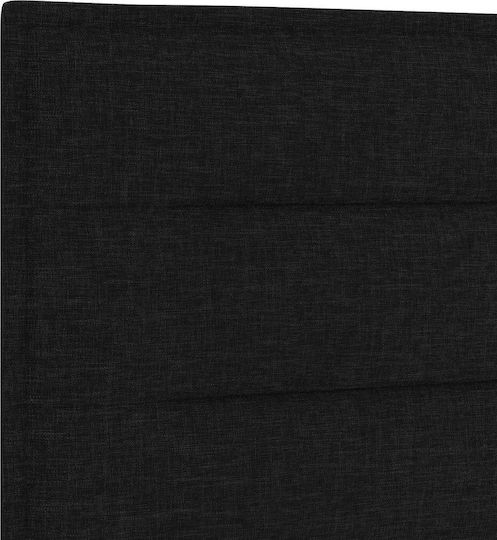 Wandbett Einzel mit Stoff Schwarz mit Lattenrost & Matratze 90x190cm