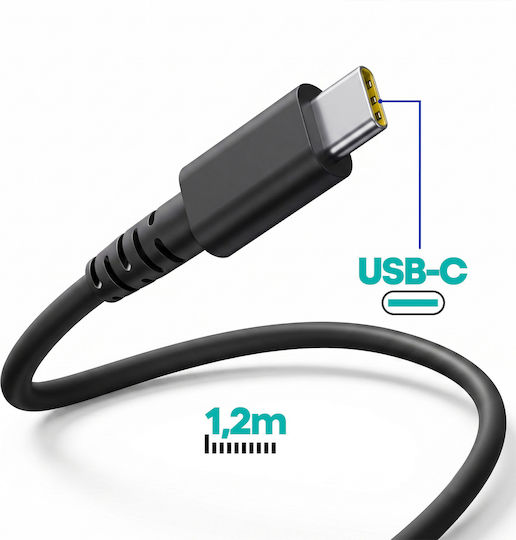 Avizar Încărcător de rețea USB-C 65W pentru laptop PC HP Lenovo Asus Negru