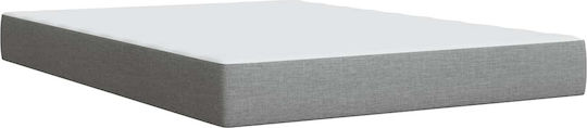 Wandbett Doppelt Bezogen Mit Samt Hellgrau Mit Lattenrost & Matratze 140x190cm